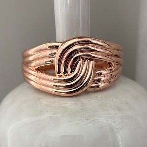 Laura Ford Rose Gold,pink gold,chunky,curvy cuff hinged bracelet